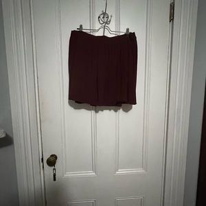Dark red flowy mini skirt